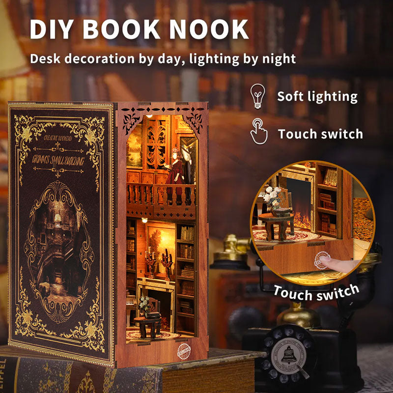 Grimm’s Cottage Library DIY Book Nook Kit | Windsor & Scroll