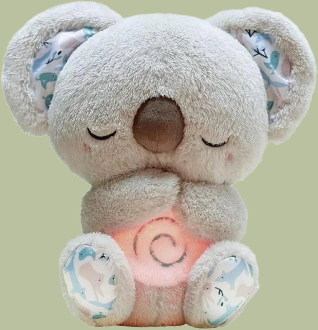 Mykro™ 2024 Novo Soothe 'n Snuggle Koala Pelúcia Portátil Respiração Movimento Som Companion